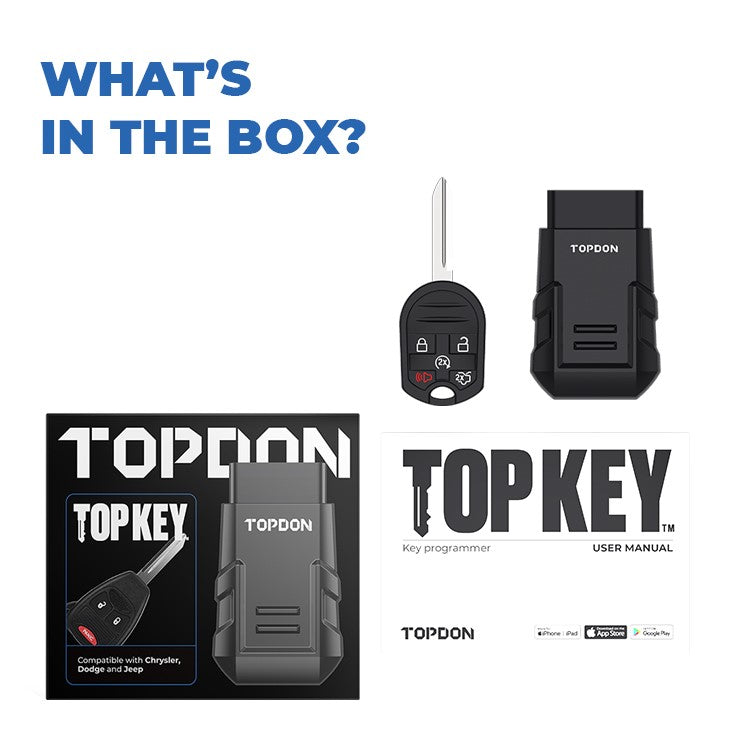 TOPDON Key Fob Programming Tool Car Key Maker for Jeep Dodge OBD2