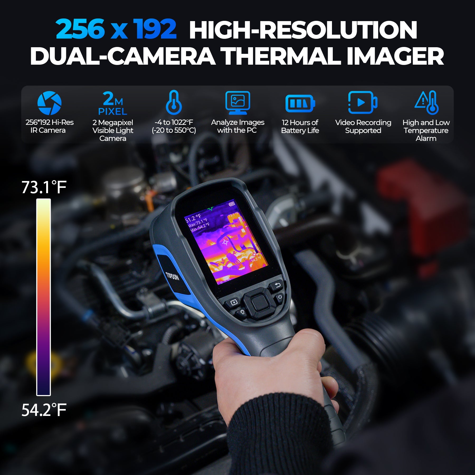 Infrared Thermal Temperature Imager Heat Gun Higher Resolution Detect IR  Camera